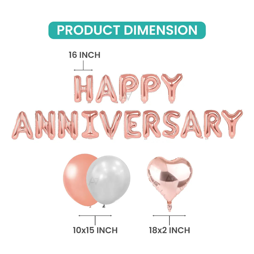 Happy Anniversary Foil Balloons - Aliakbardecoration