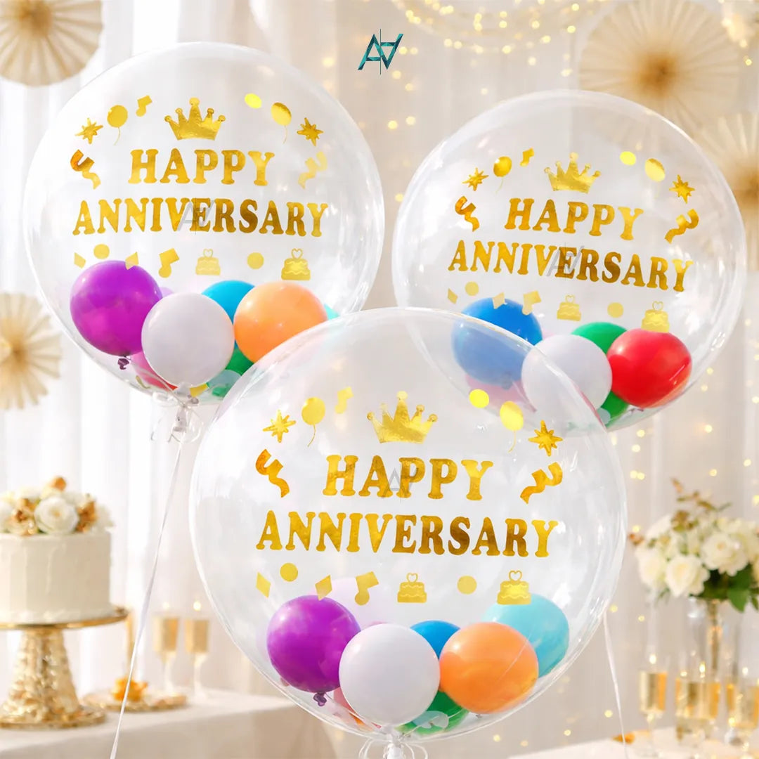 Happy Aniversary Balloons Sticker - Aliakbardecoration