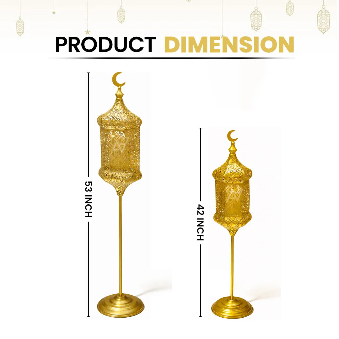 Set of 2 - Ramadan Lantern Metal Stand