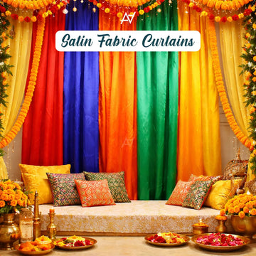 Multicolor Single Satin Curtains - Aliakbardecoration