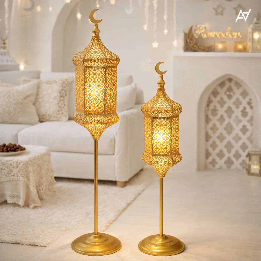 Set of 2 - Ramadan Lantern Metal Stand