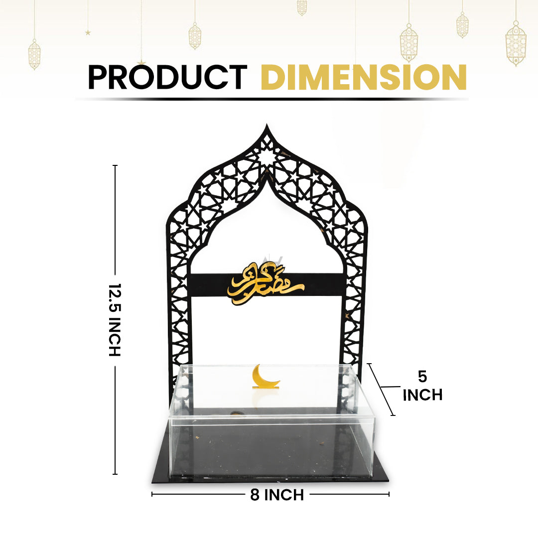 Acrylic Ramadan Mubarak Decorative Box Stand