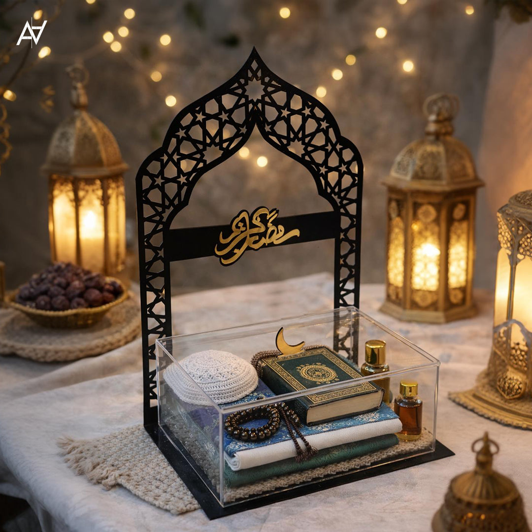 Acrylic Ramadan Mubarak Decorative Box Stand