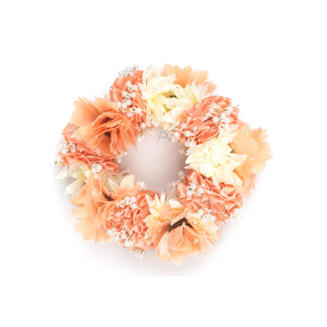 2 Pcs Multi Colors Artificial Flower Hand Bangles - Gajray