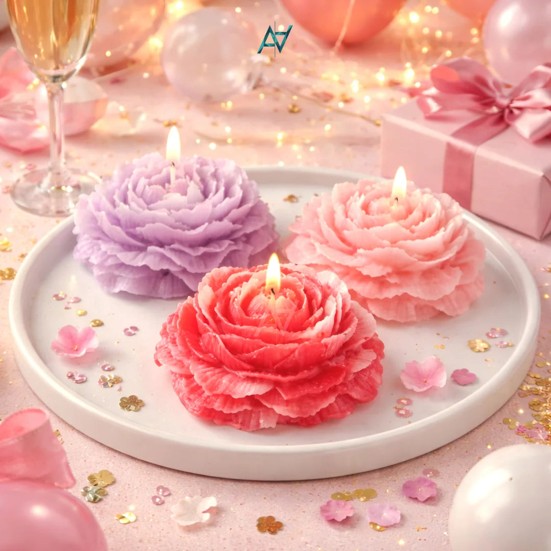 Peony Flower Candles