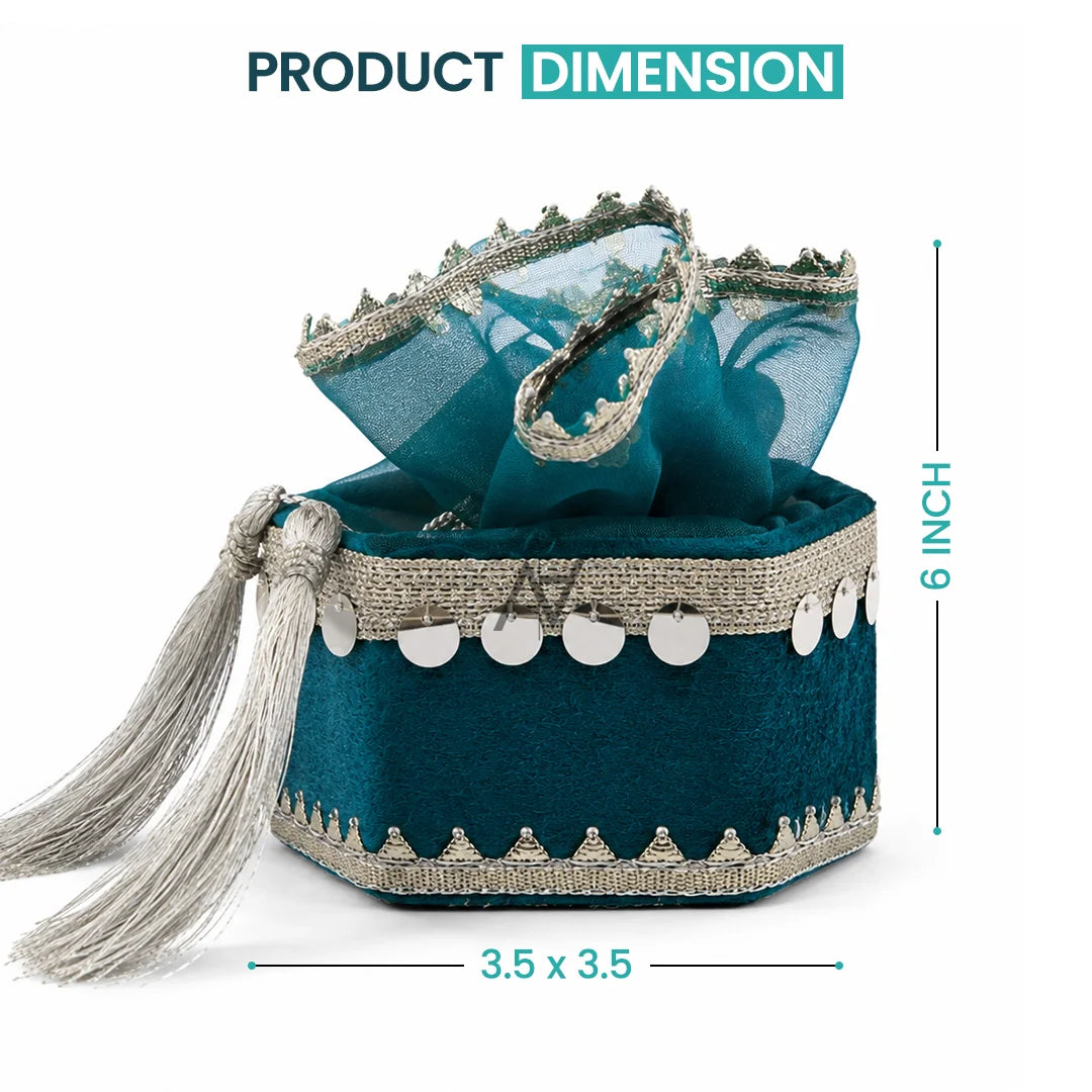 Organza Velvet Potli Gift Box with Tassel