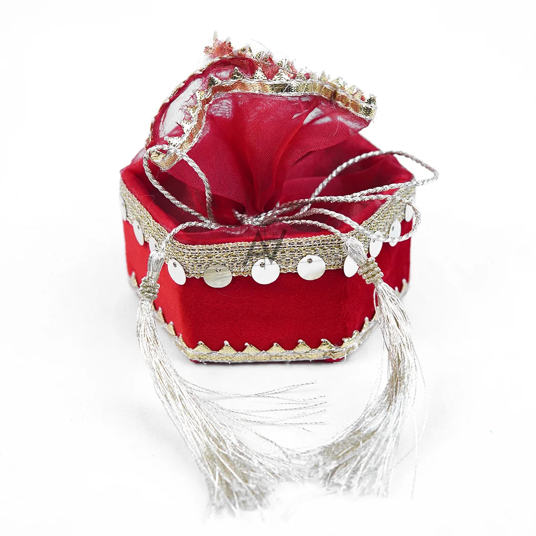 Organza Velvet Potli Gift Box with Tassel