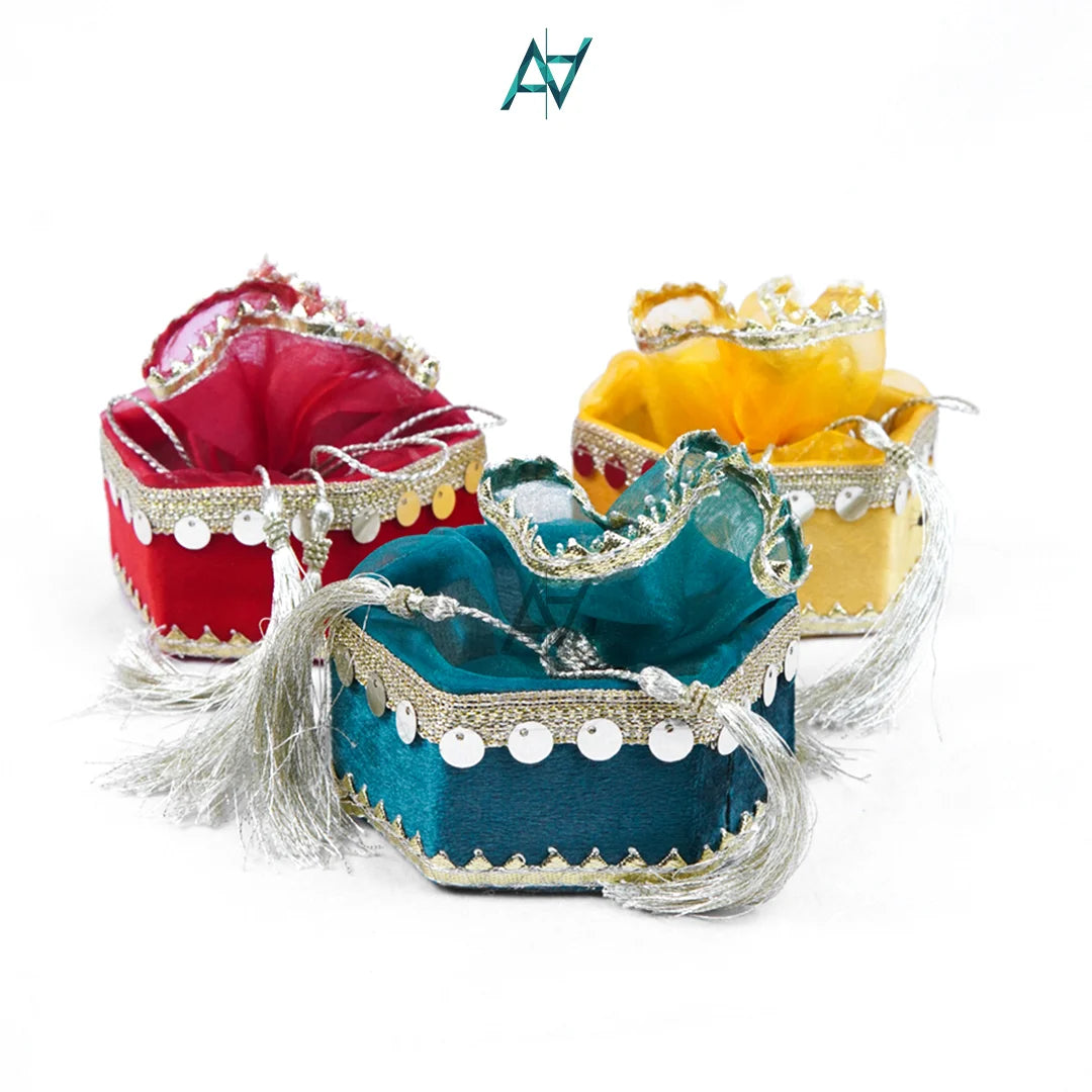 Organza Velvet Potli Gift Box with Tassel