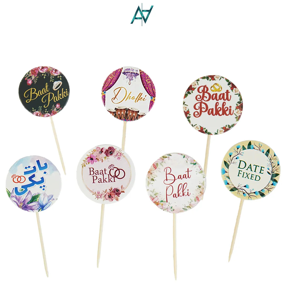 Cake Toppers - Dholki Date Fix Baat Pakki Toppers