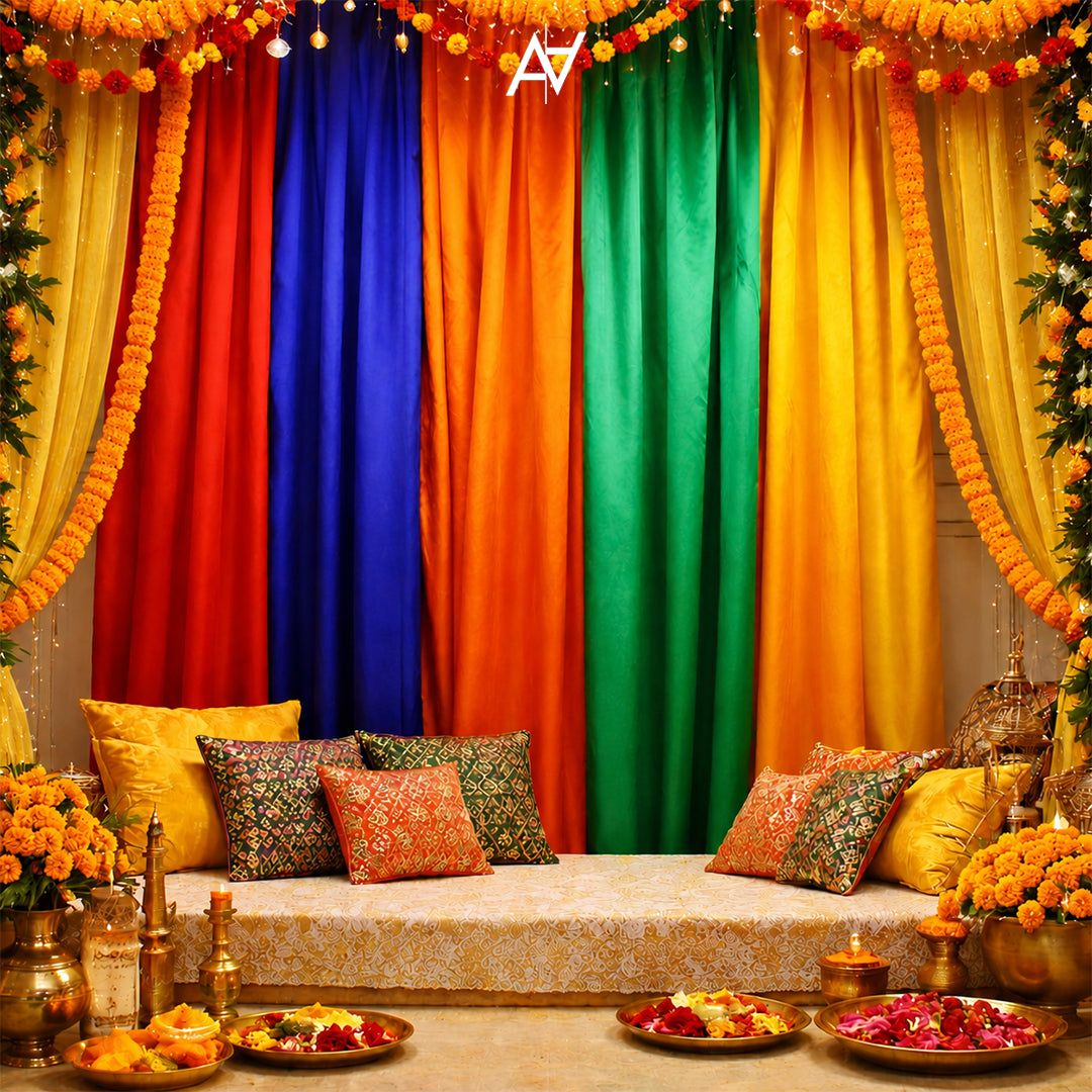 Satin Fabric Curtain Backdrop