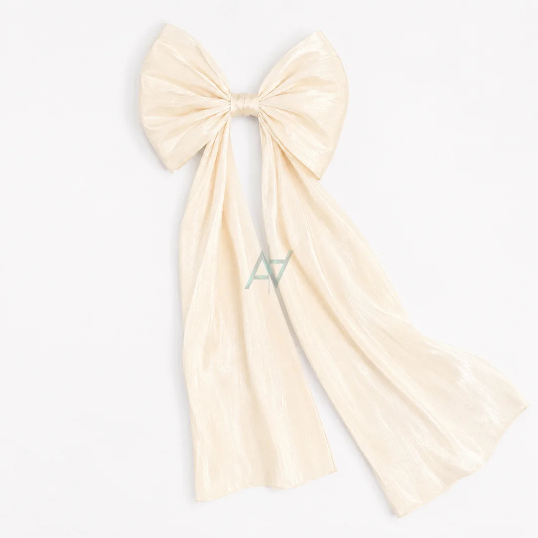 Long Tail Ribbon Bow Pin – Cute Hair Clip for Casual & Party Wear