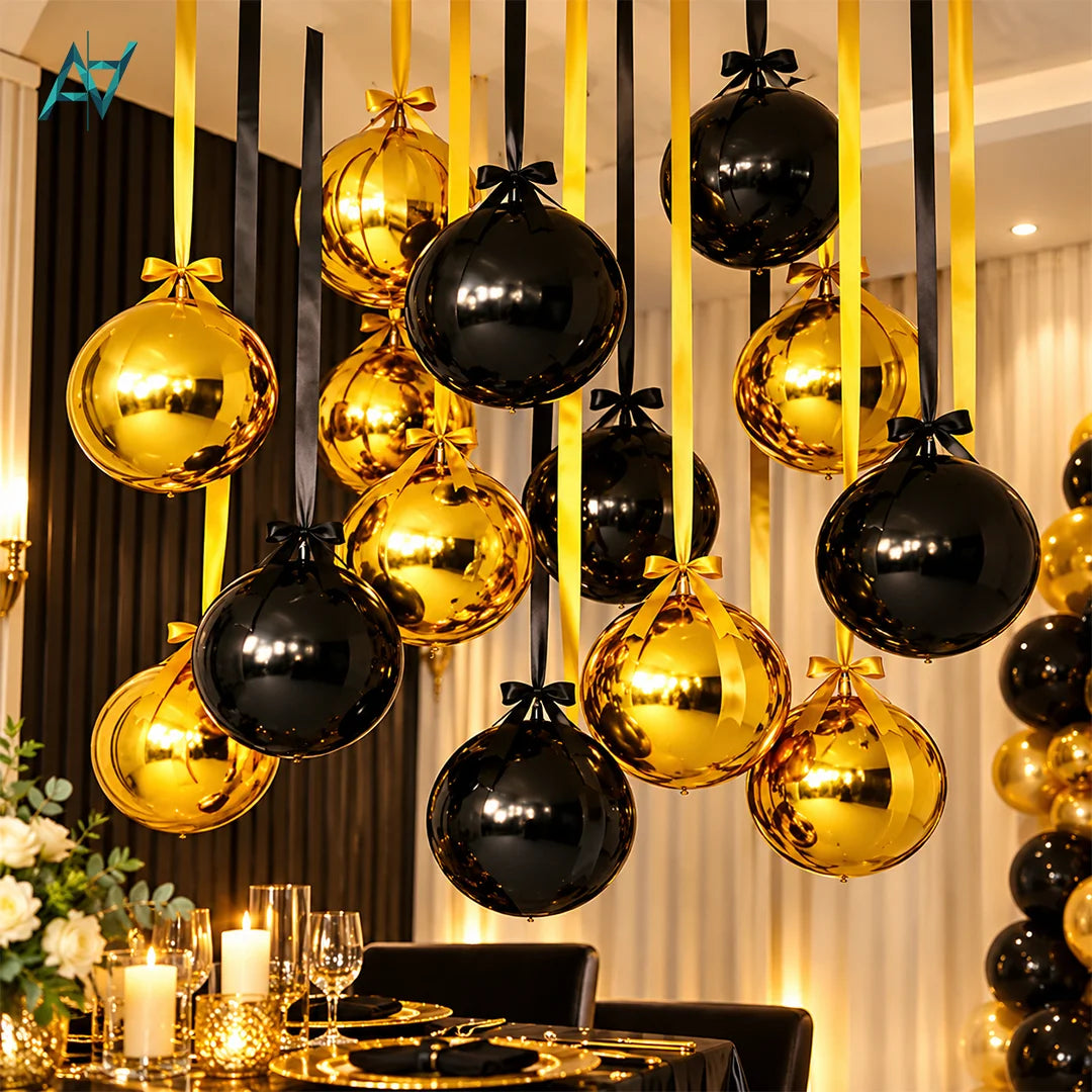 Hanging Balloon Decoration Kit with Satin Bows & Ribbons
