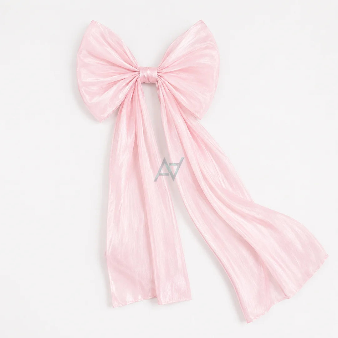 Long Tail Ribbon Bow Pin – Cute Hair Clip for Casual & Party Wear