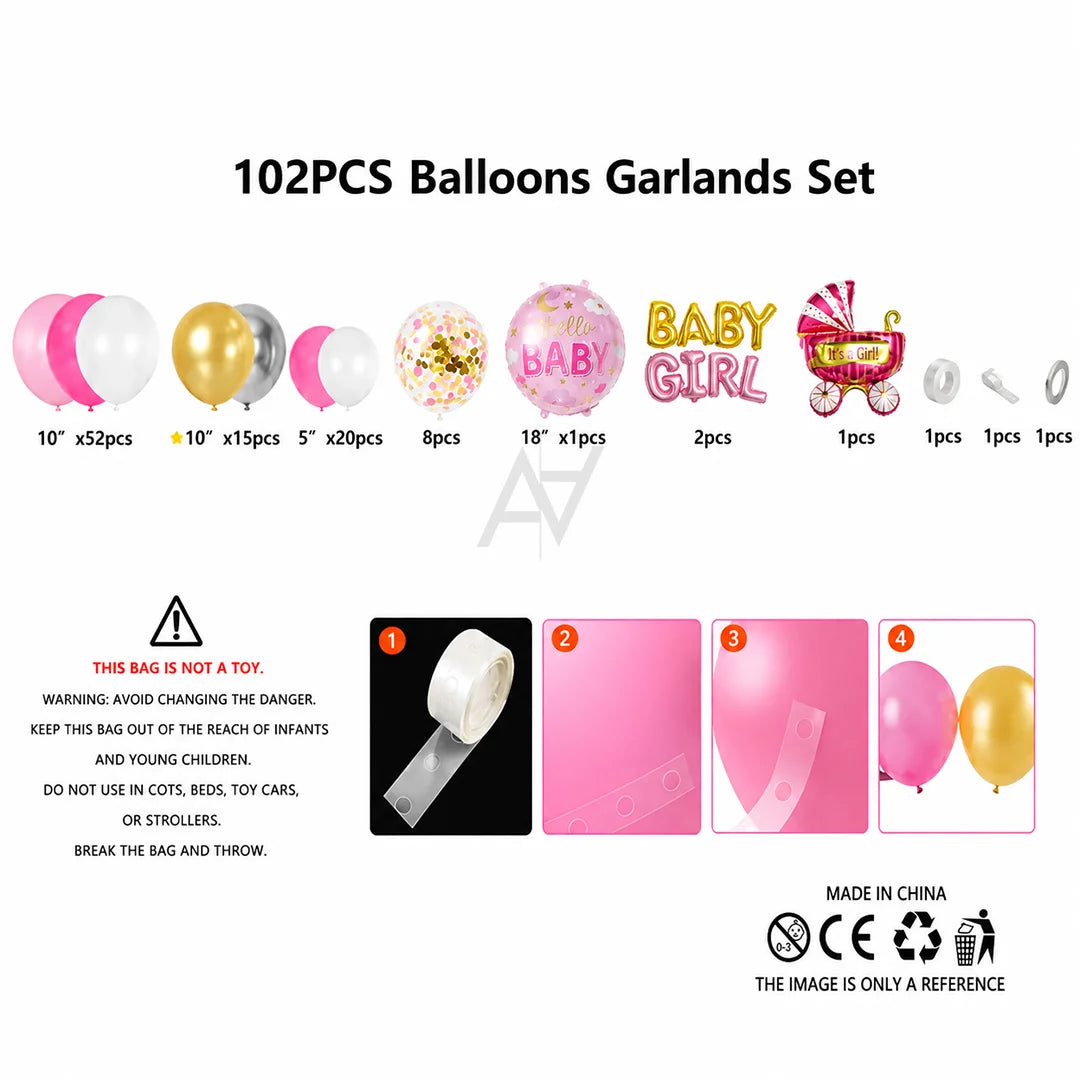 Baby Girl Birthday Decoration Kit