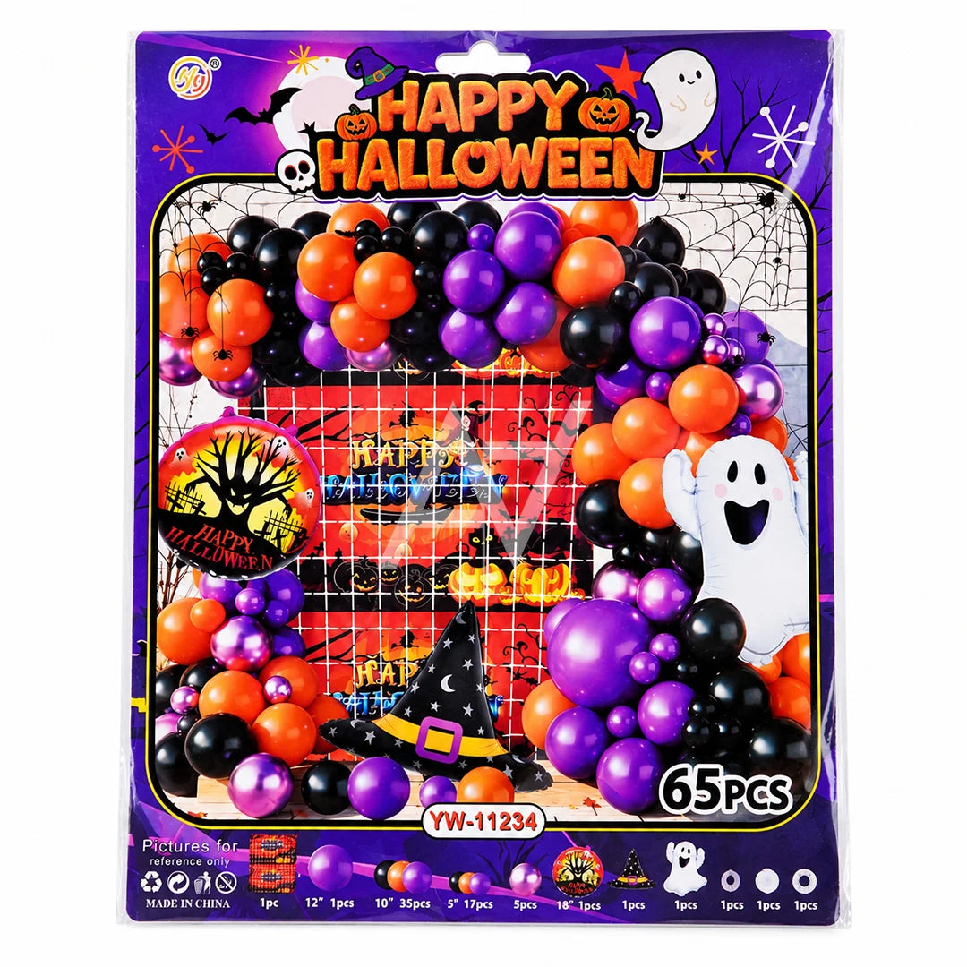 Happy Halloween Purple Balloon Decoration Kit