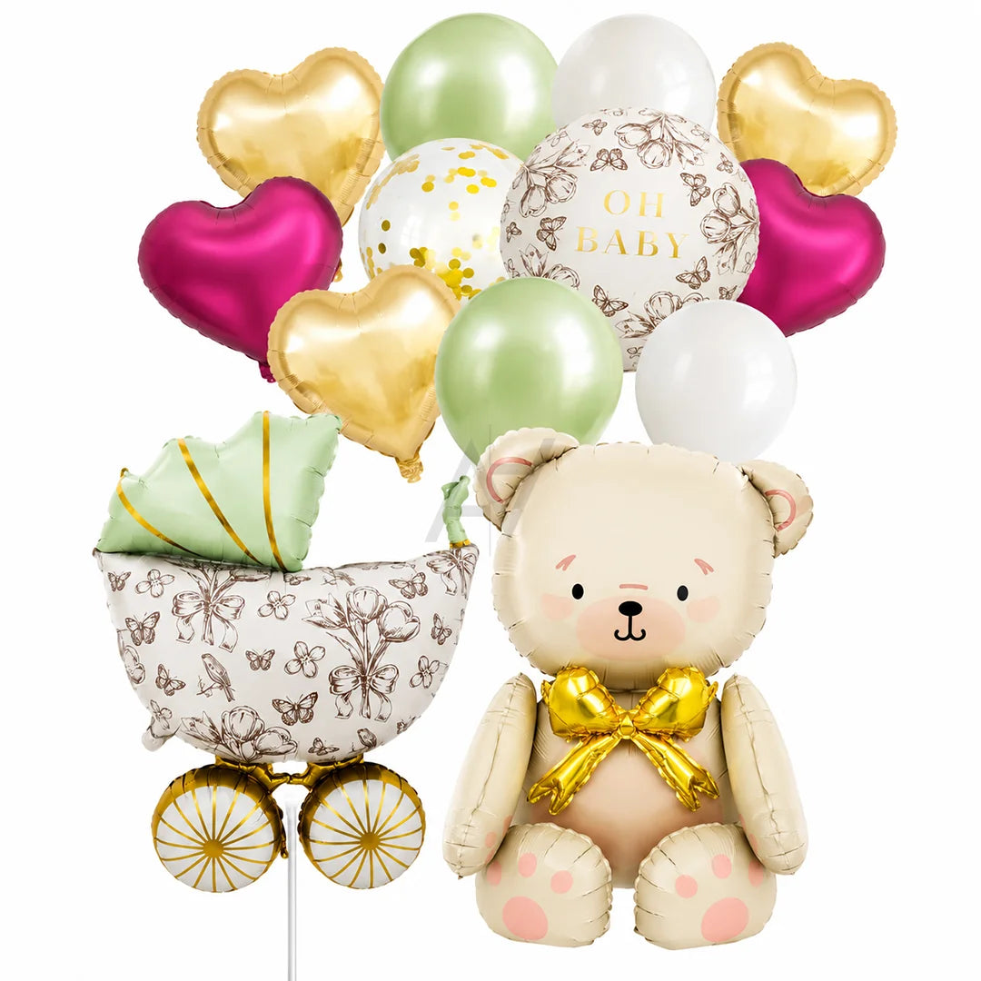 Teddy Bear Foil Balloon - 13 pcs Set
