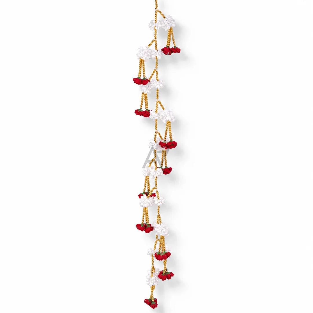 Red & White Jasmine Floral Hanging Garland - 1 pc
