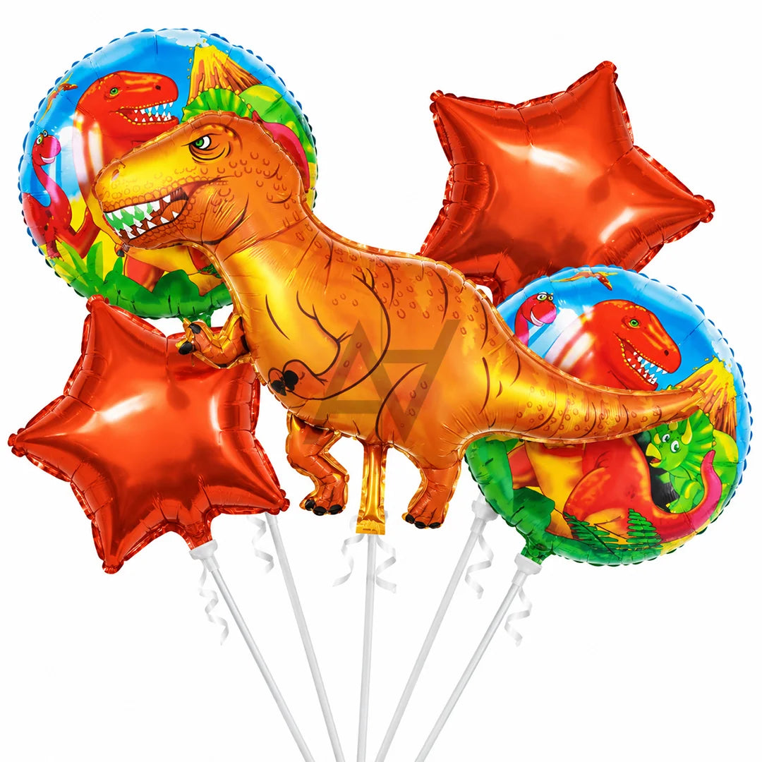 Dinosaur Foil Balloon Set - 5 pcs Set