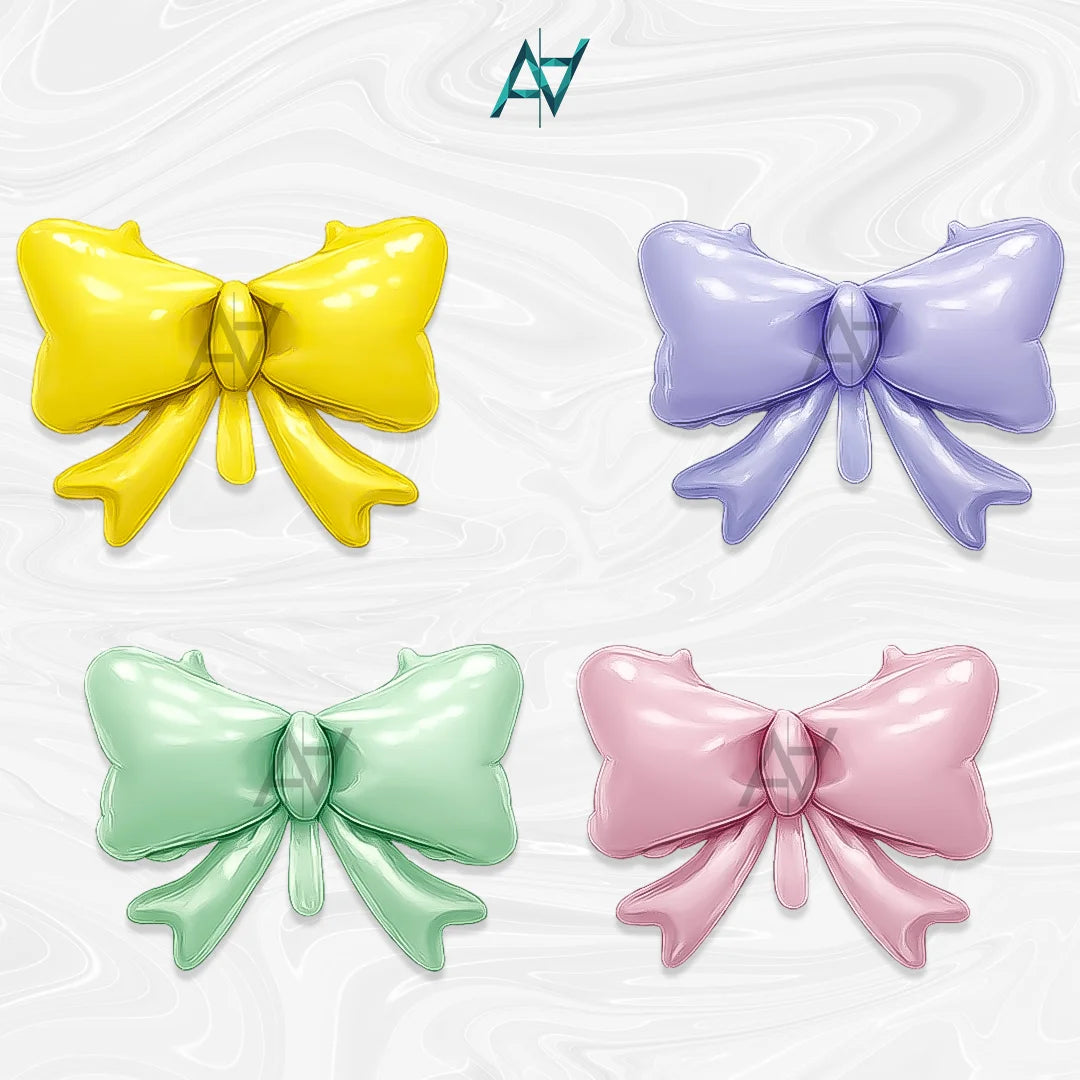 Ribbon Bow Foil Balloons