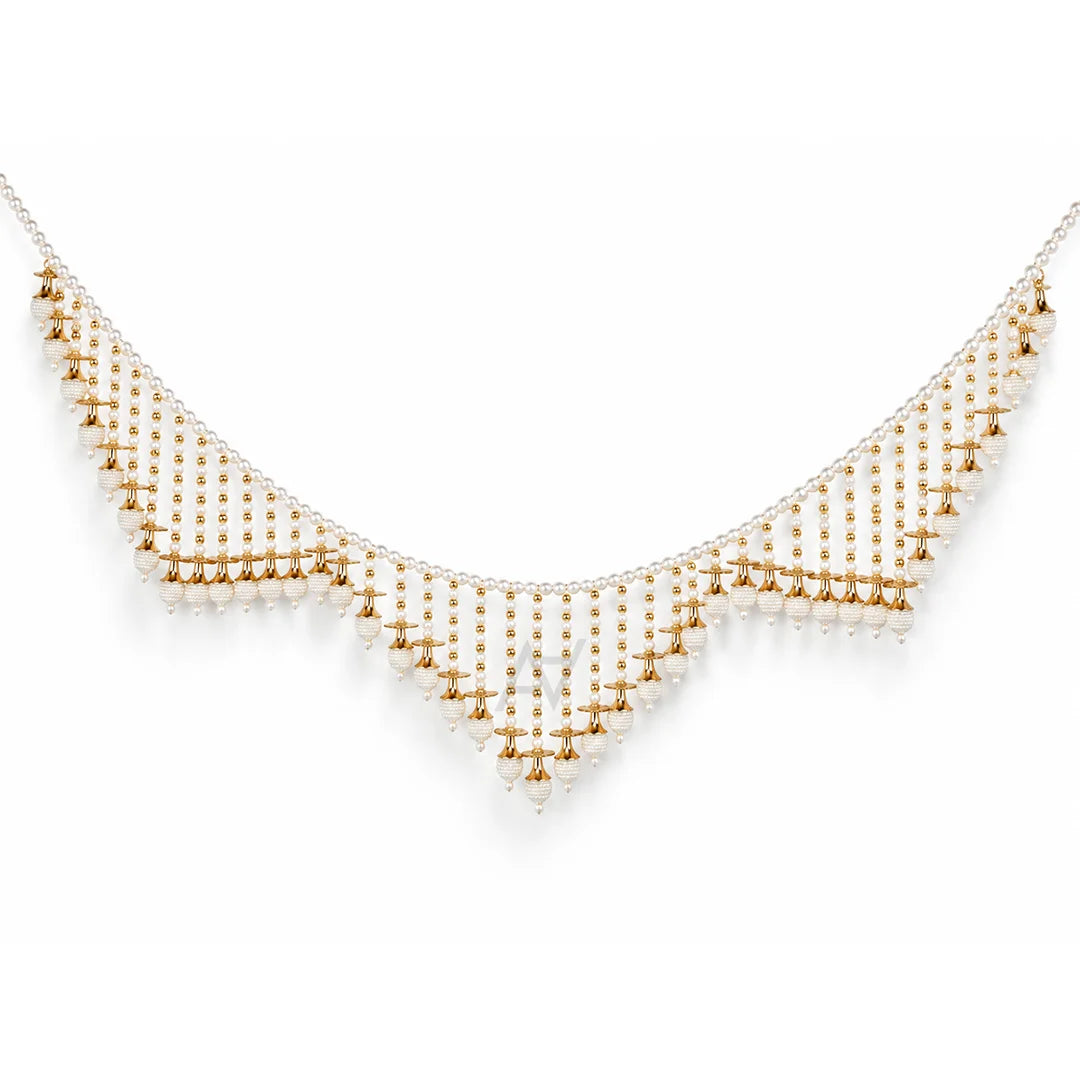 White & Golden Pearl Hanging - 1 pc