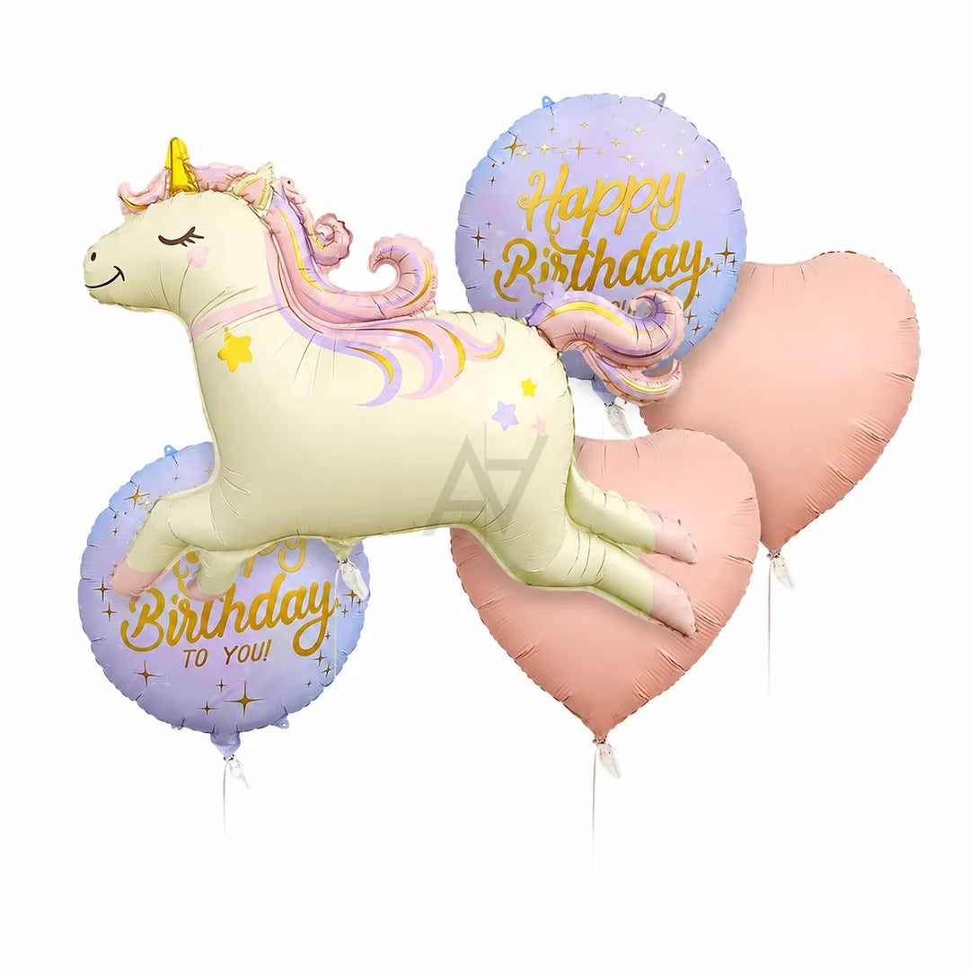 Unicorn Foil Balloon - 5 pcs Set