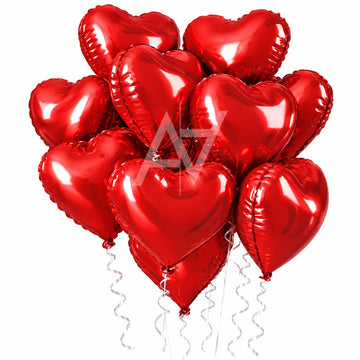 Heart Shape Foil Balloon Set – 12 Pcs