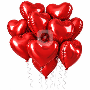 Heart Shape Foil Balloon Set – 12 Pcs