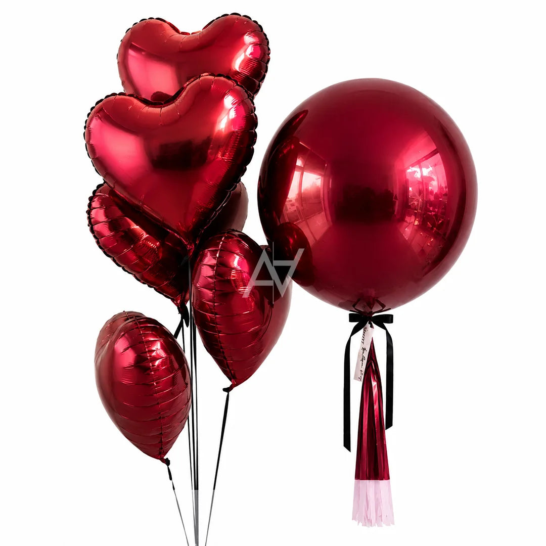 Red Foil Balloons - Heart Shape Balloons