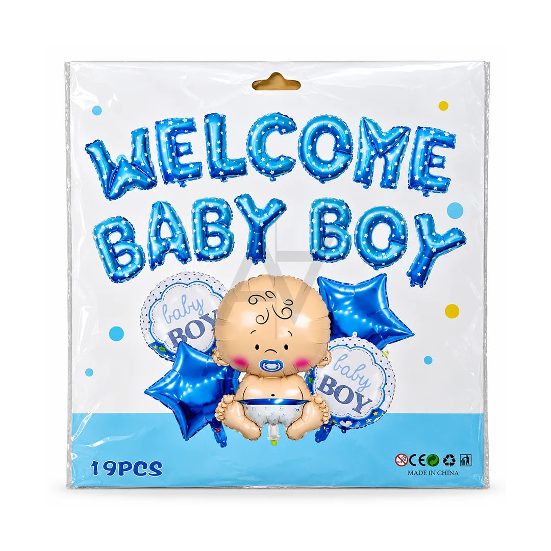Welcome Baby Boy Decoration Kit - Baby Shower