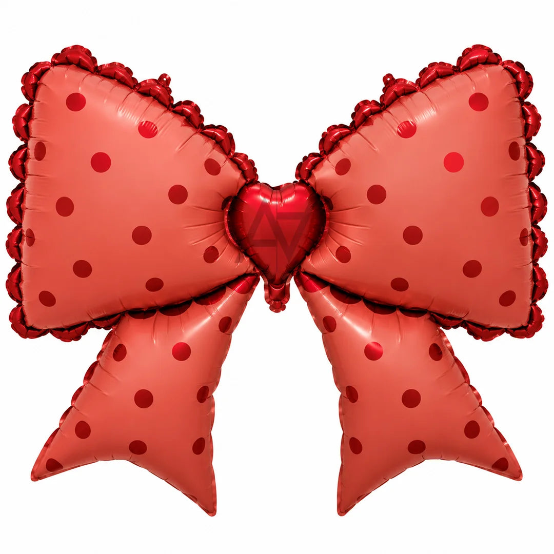 Polka Dot Bow Foil Balloon – Birthday & Party Decorations