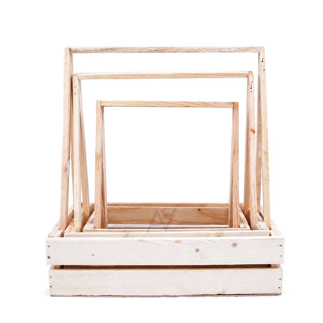 Wooden Basket - 3 pcs Set