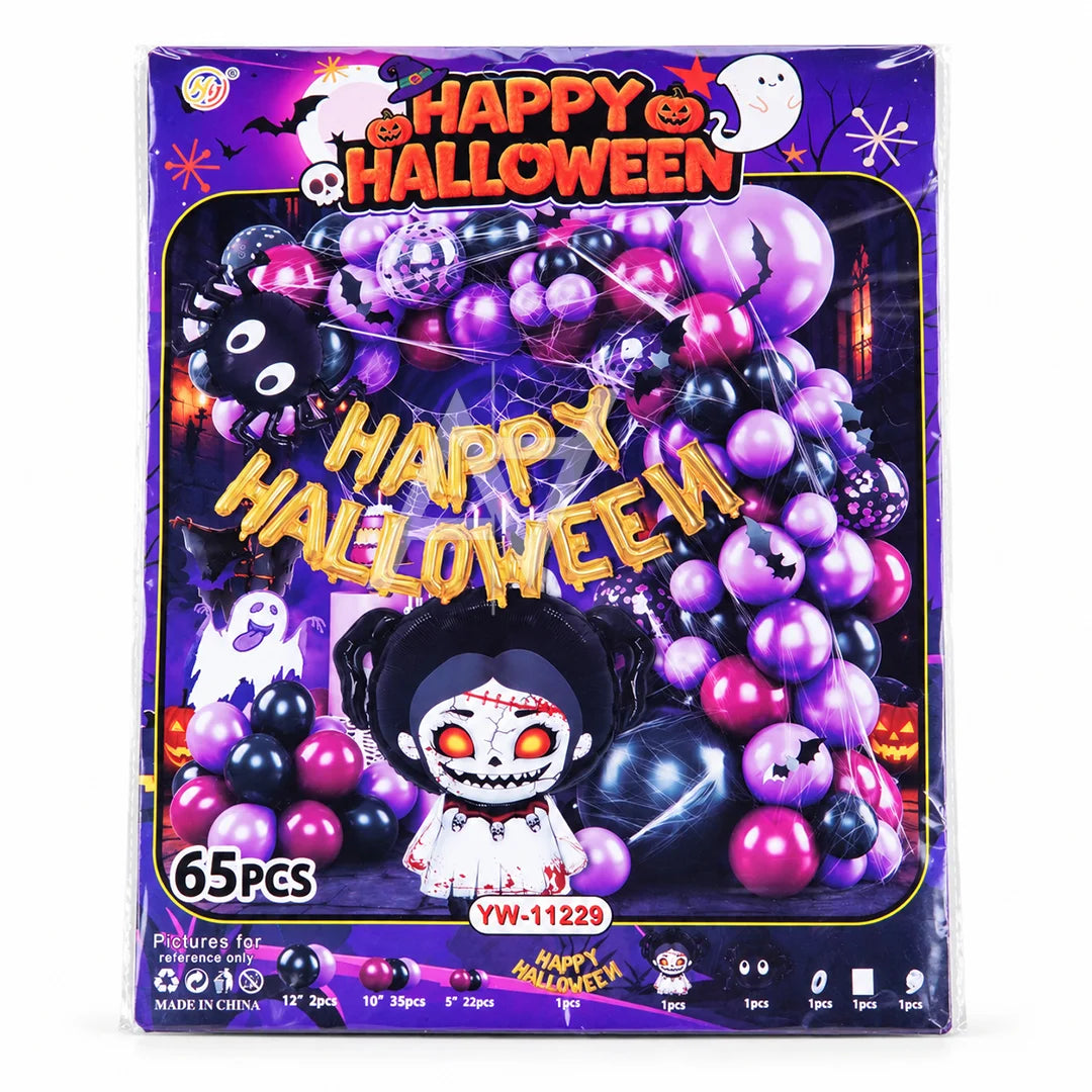 Happy Halloween Purple Spider Decoration Kit