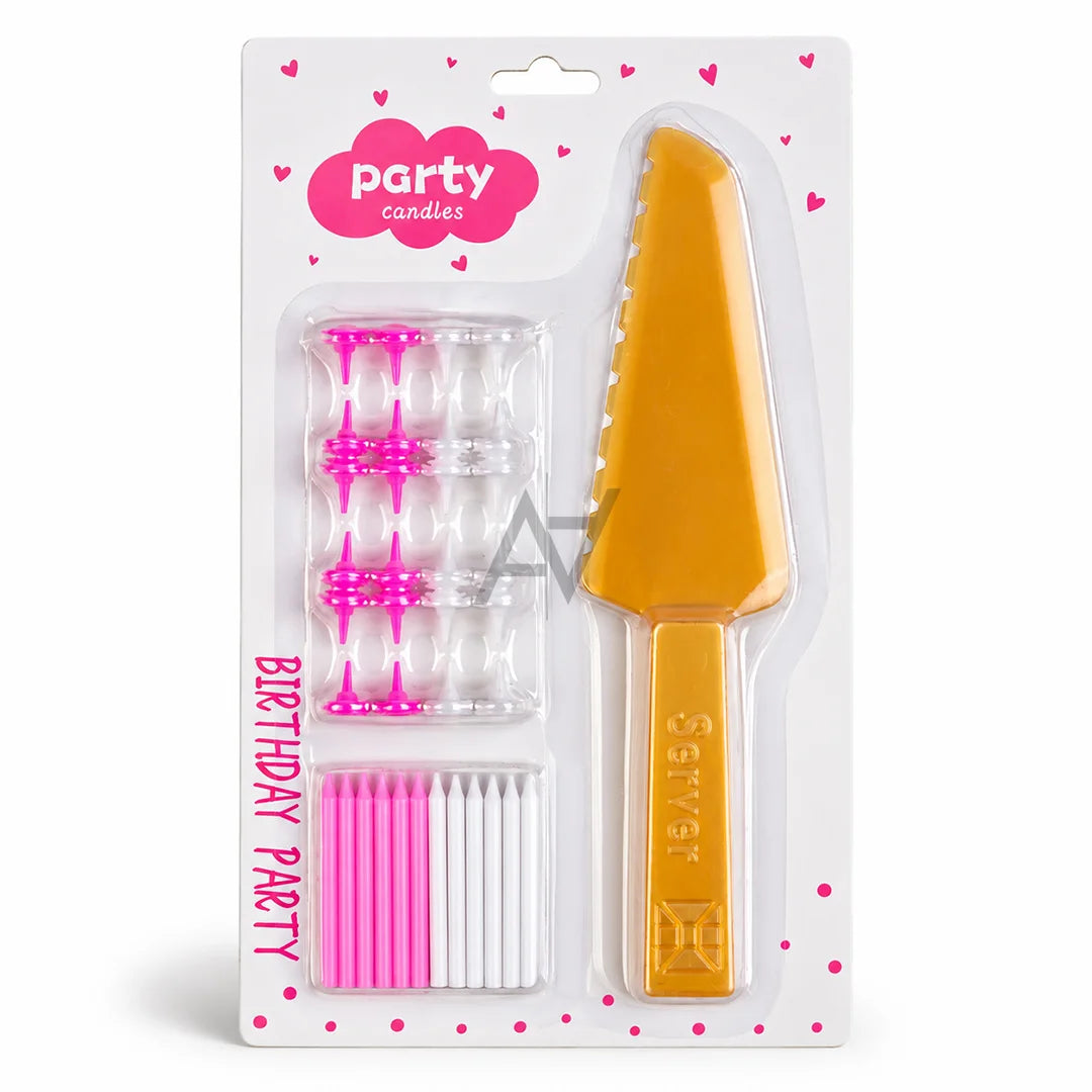 Plastic Cake Knife with candles
