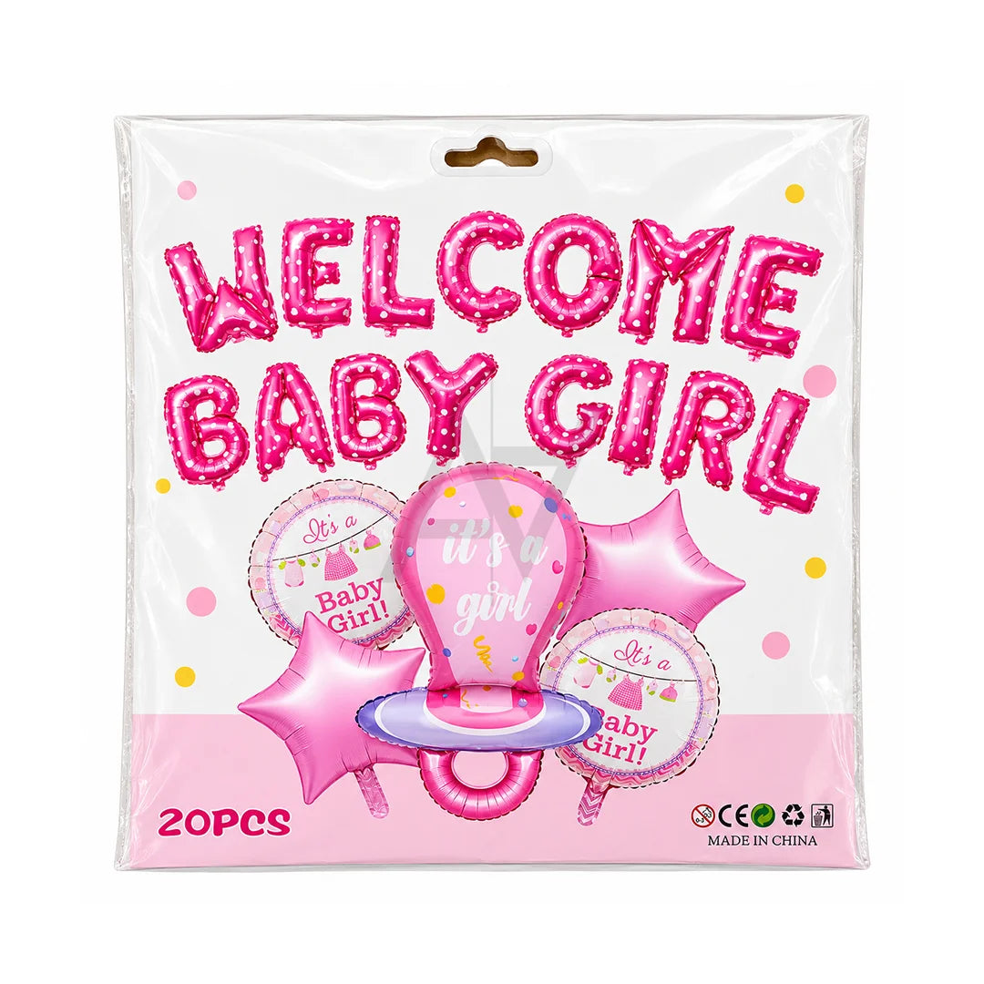 Welcome Baby Girl Decoration Kit - Baby Shower