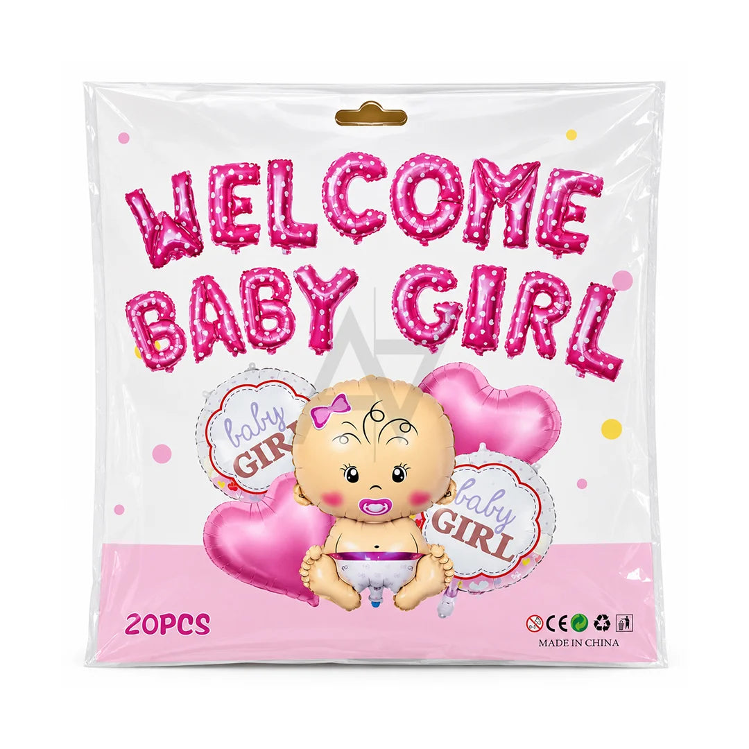 Welcome Baby Girl Decoration Kit - Baby Shower