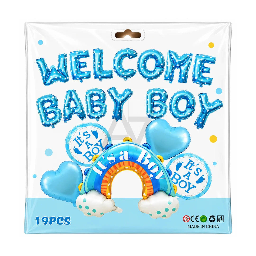 Welcome Baby Boy Decoration Kit - Baby Shower