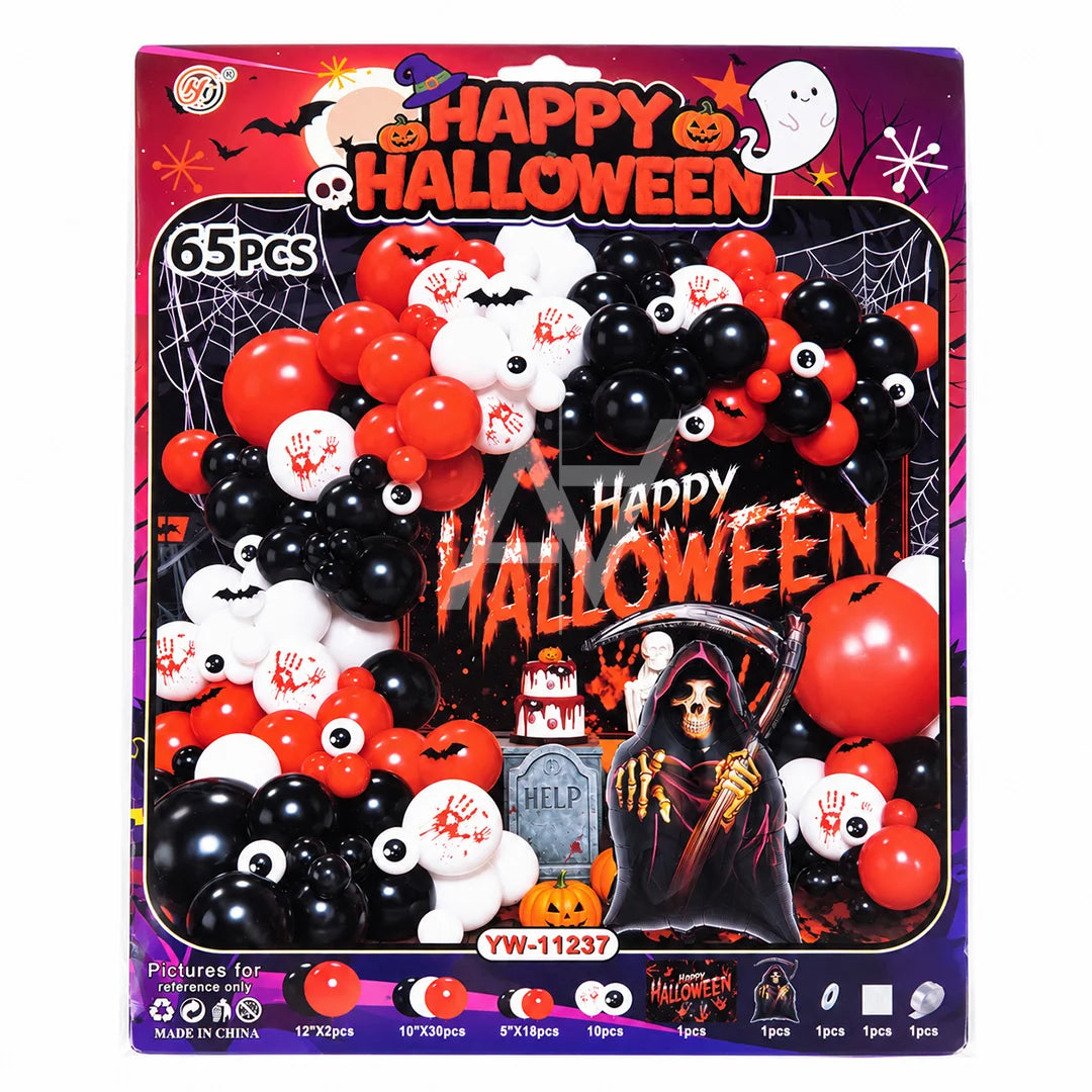 Happy Halloween Skeleton & Reaper Decoration Kit