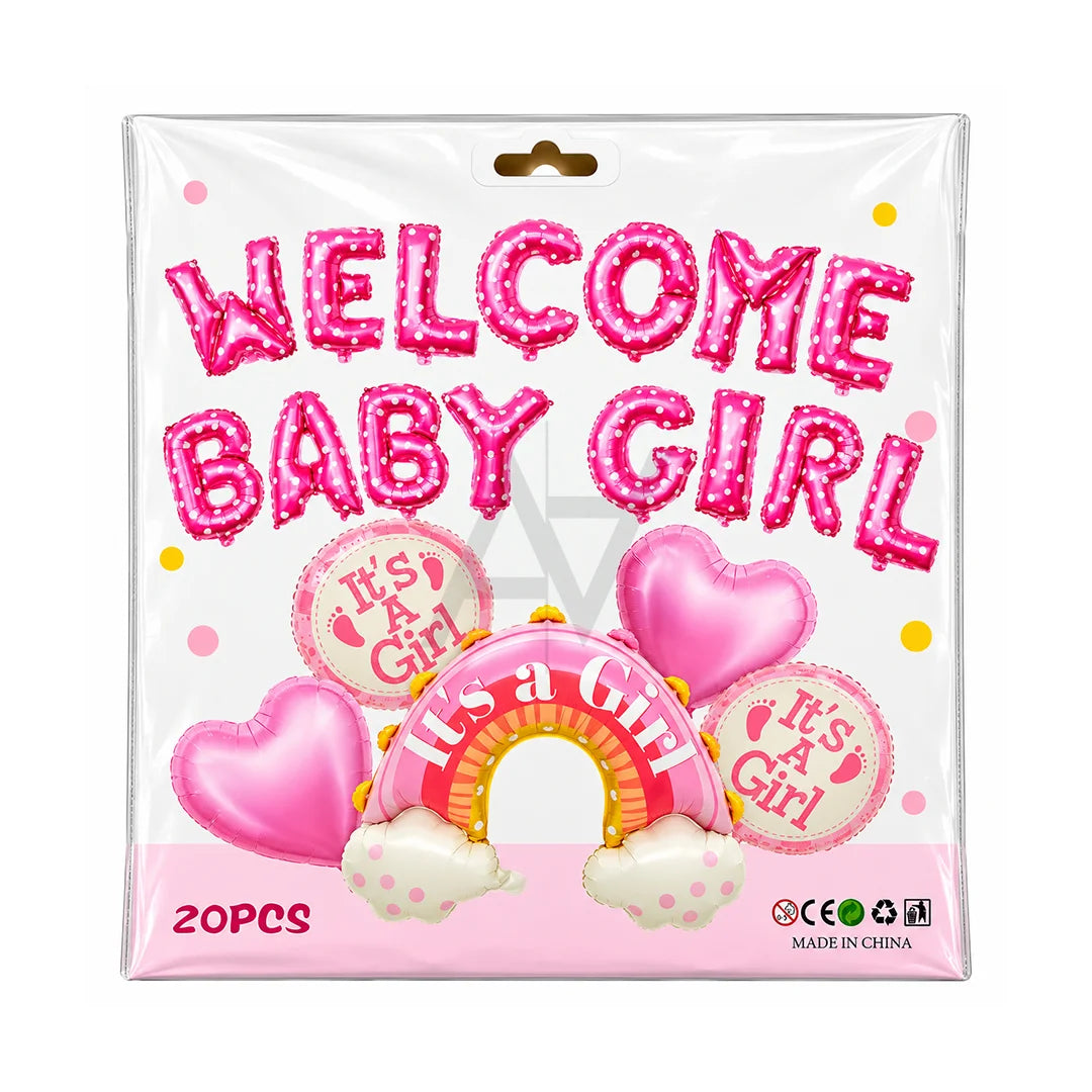 Welcome Baby Girl Decoration Kit - Baby Shower