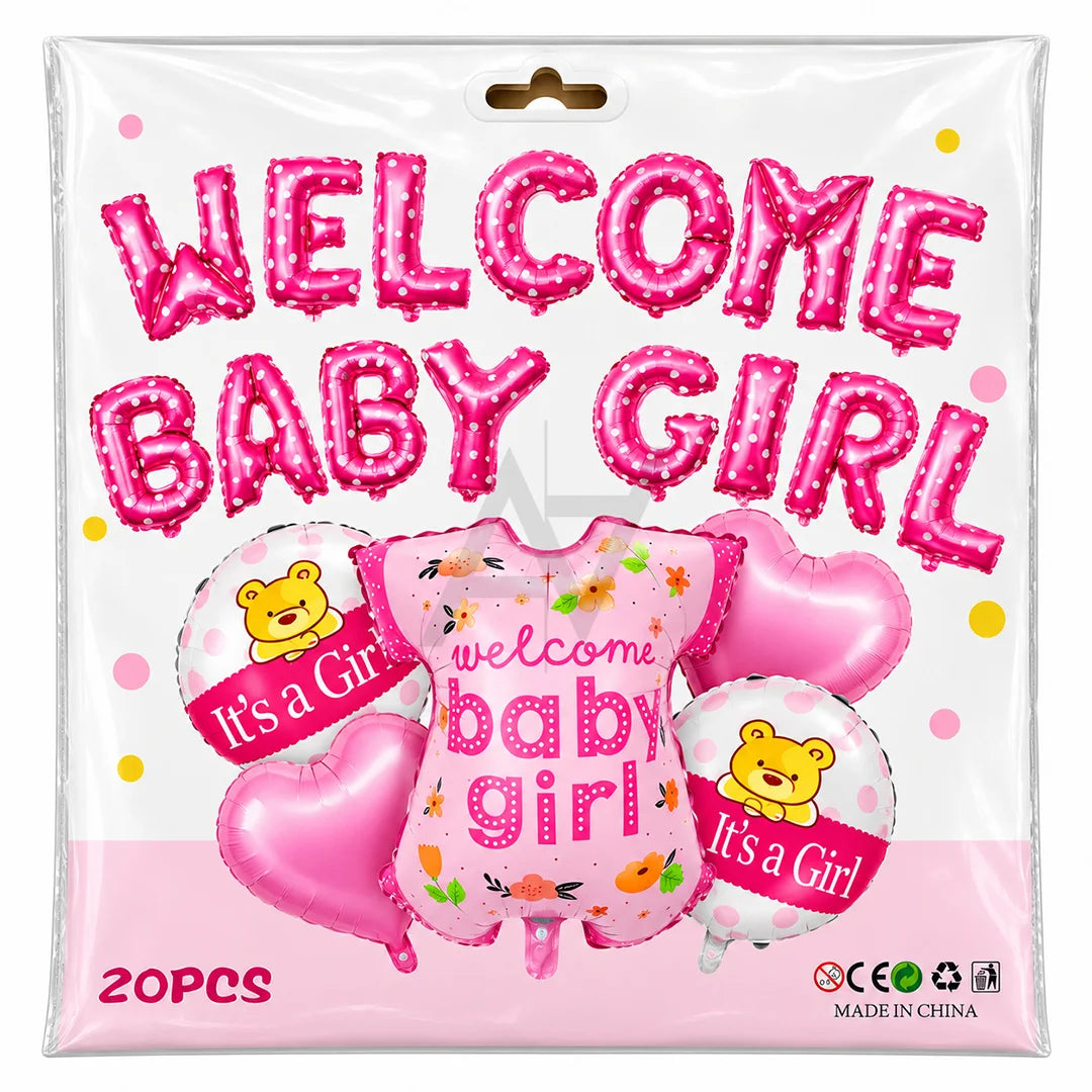 Welcome Baby Girl Decoration kit - Baby Shower