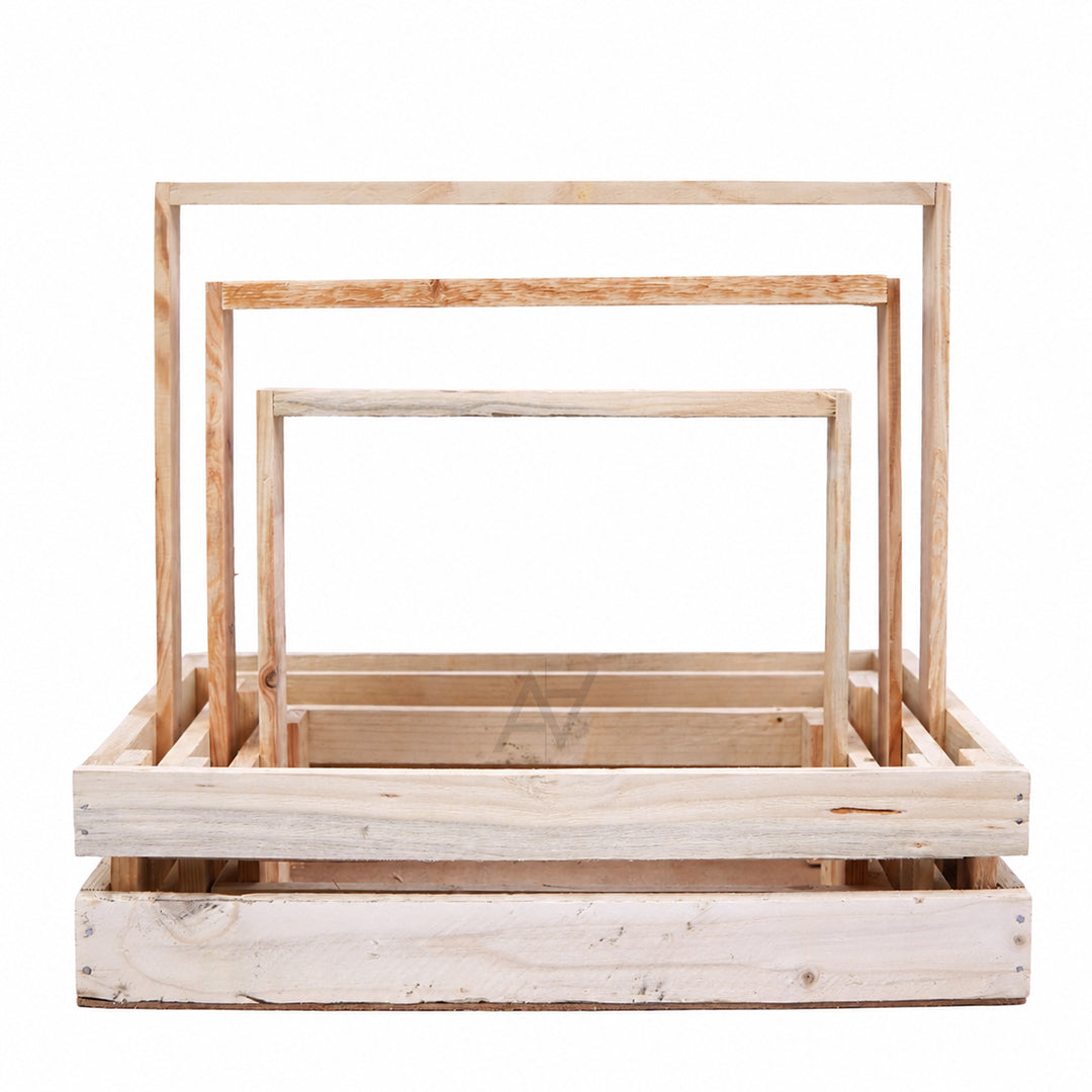 Wooden Basket - 3 Pcs Set