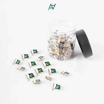 Pack of 100 Pakistan Badges – Independence Day Flag Pins for 14 August Celebrations