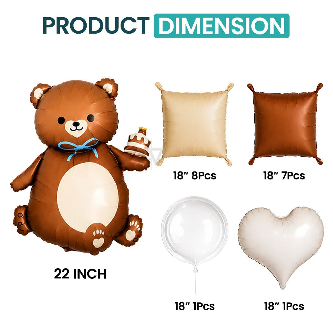 20 pcs Teddy Foil Balloon Kit