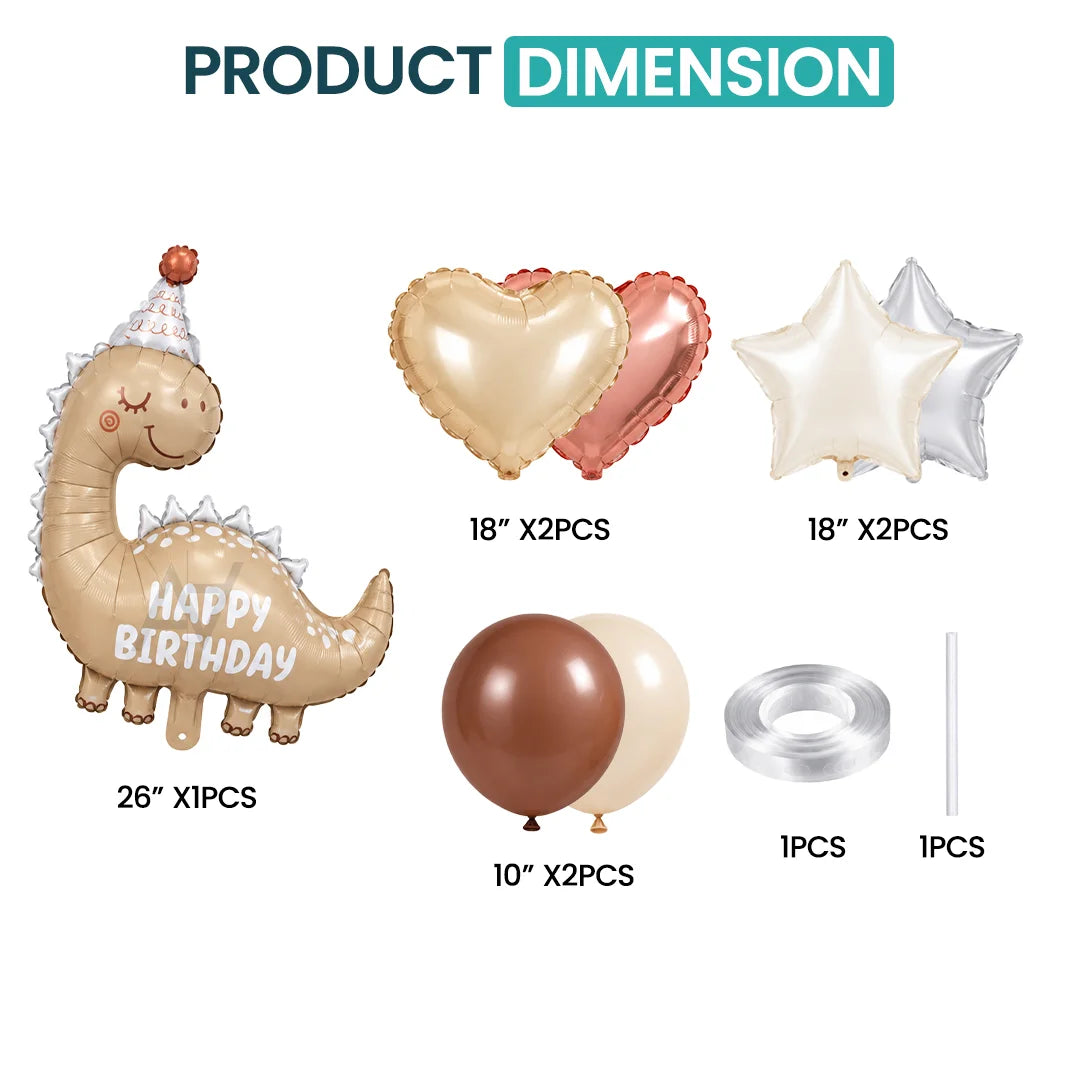 Dinosour Foil Balloon - 8 pcs Set