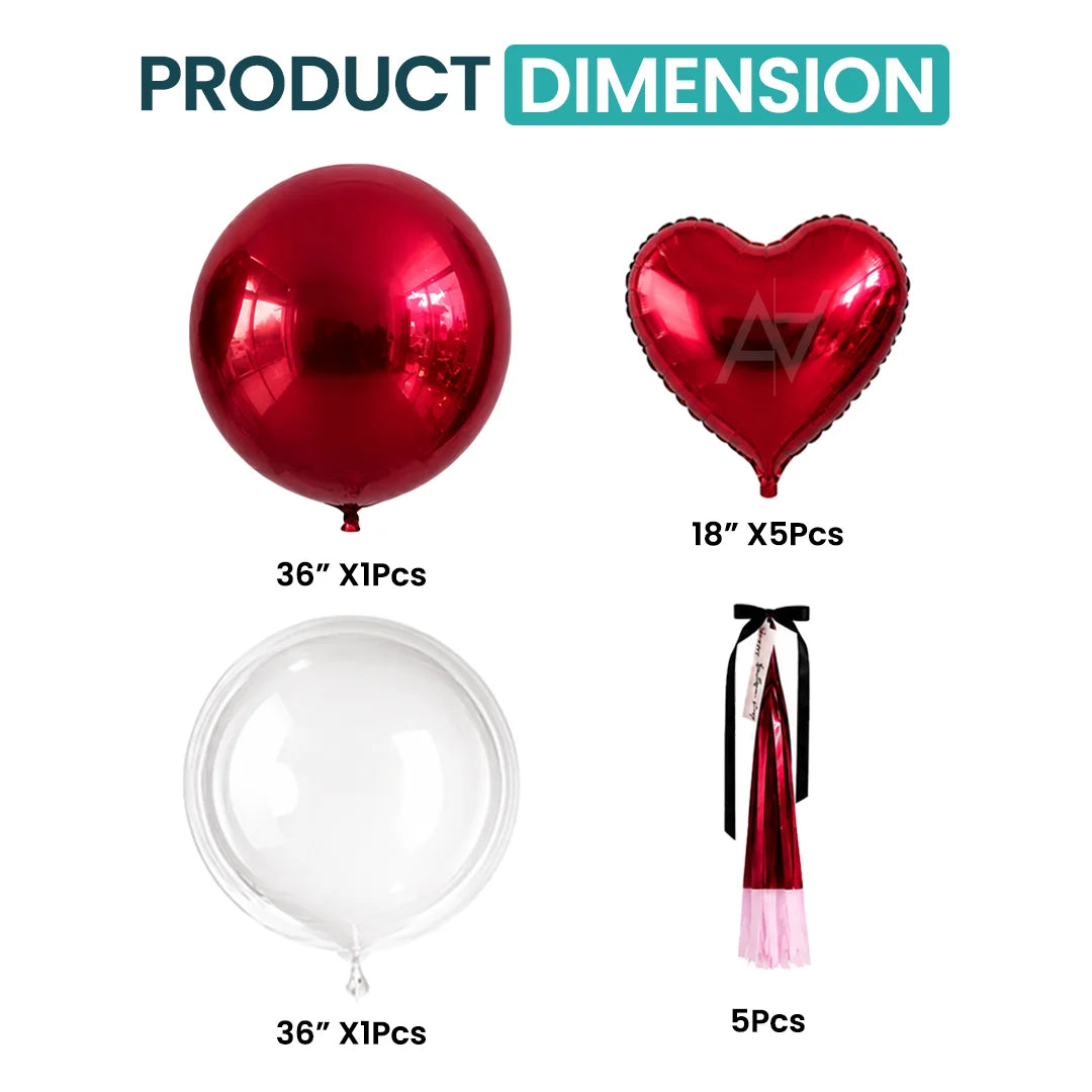 Red Foil Balloons - Heart Shape Balloons