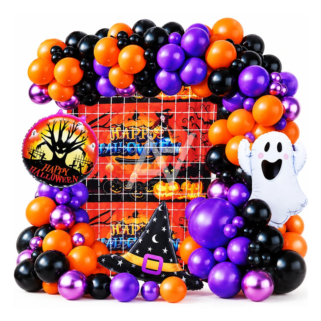 Happy Halloween Purple Balloon Decoration Kit