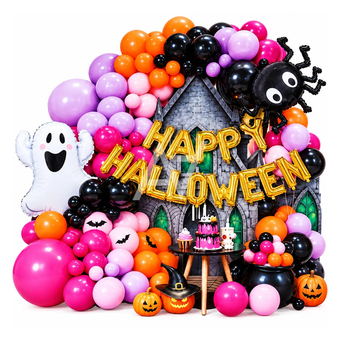 Happy Halloween Ghost & Spider Balloon Decoration Kit