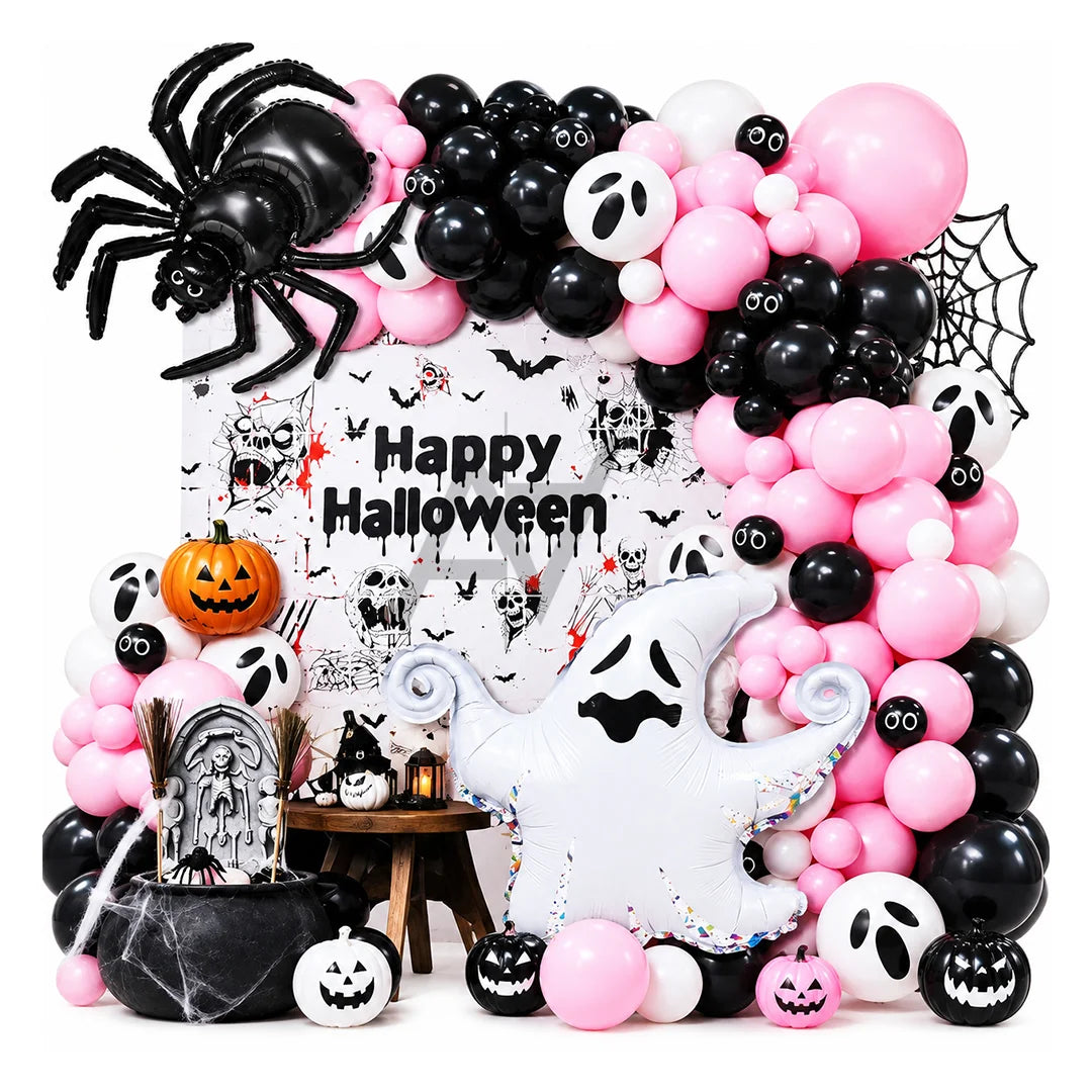 Happy Halloween Ghost & Spider Decoration Kit