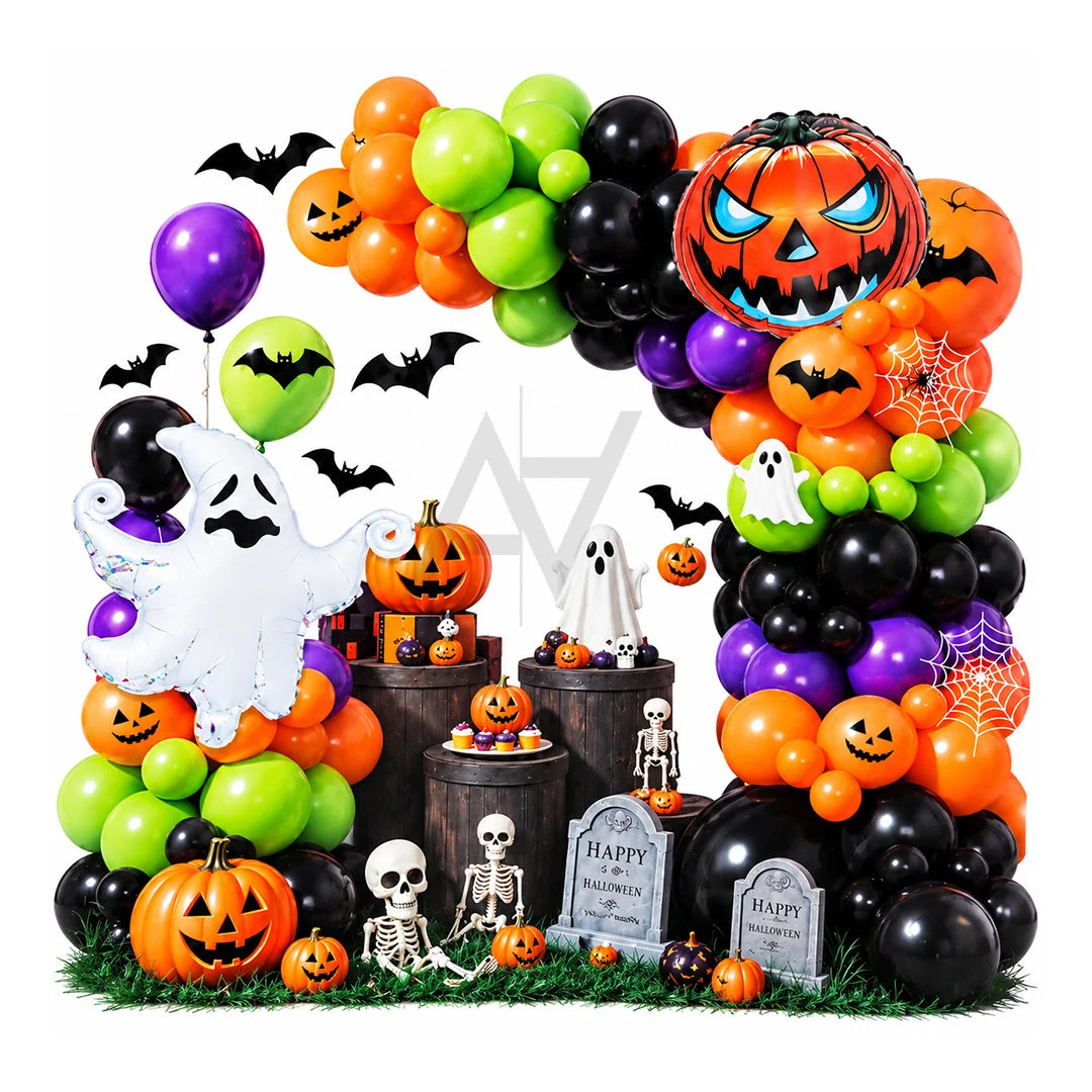 Happy Halloween Pumpkin & Ghost Decoration Kit