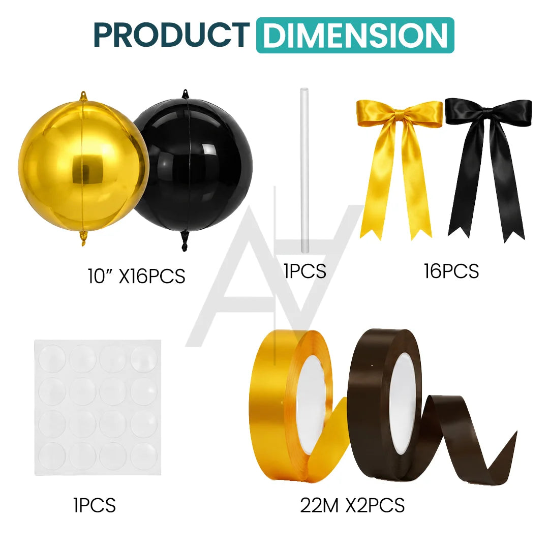Hanging Balloon Decoration Kit with Satin Bows & Ribbons