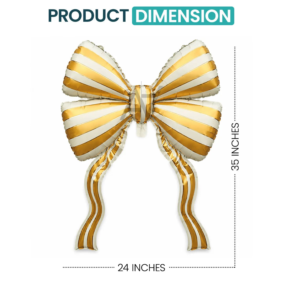 Bow Foil Balloon – 35 Inch Large Ribbon Bow Balloon for Birthday & Party Decorations